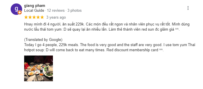 Đánh giá của khách hàng với hotpot Story Nguyễn Chí Thanh