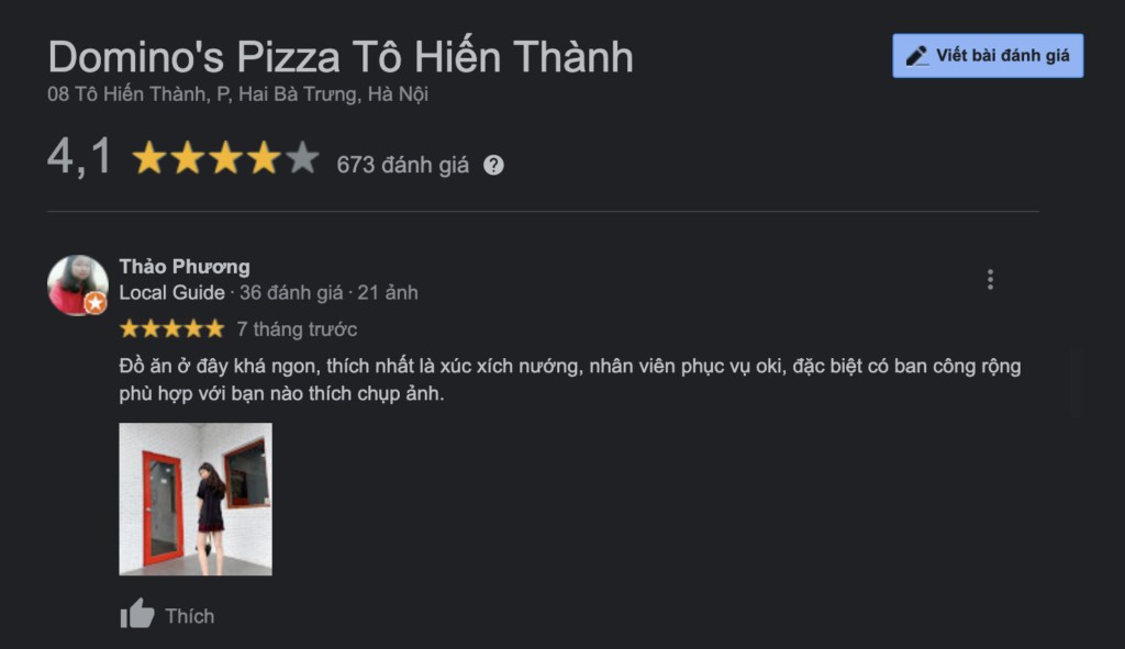 review Domino Pizza Tô Hiến Thành