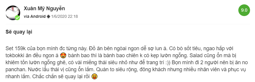 feedback khách hàng lẩu Phan