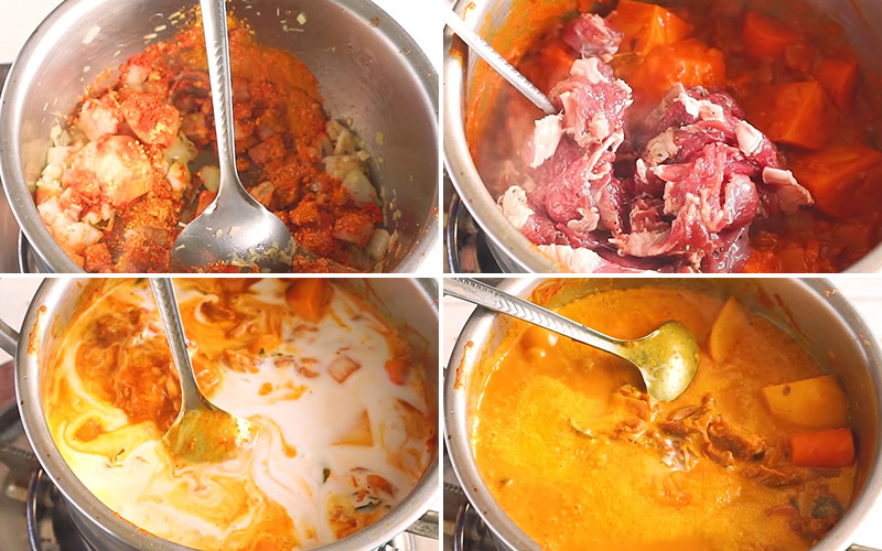 Nhấn vào ảnh để phóng to cách nấu cà ri bò